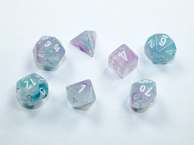 Chessex - Mini Nebula Polyhedral 7 Die Set - Wisteria White