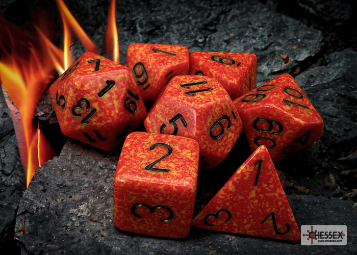 Chessex - Speckled Polyhedral 7 Dice Set - Fire - 0