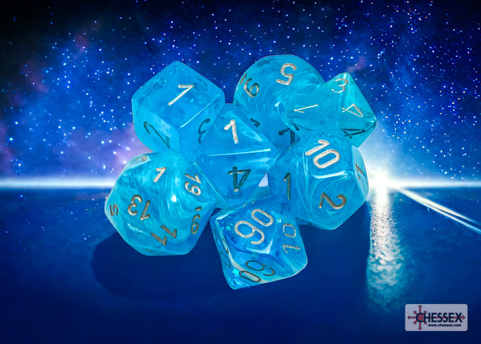 Chessex - Borealis Polyhedral 7 Dice Set - Luminary Sky Silver