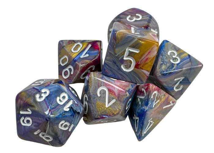 Chessex - Festive Polyhedral 7 Dice Set - Carousel with White