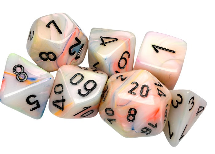 Chessex - Festive Polyhedral 7 Dice Set - Circus with Black