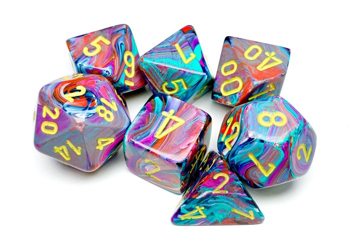 Chessex - Festive Polyhedral 7 Dice Set - Mosaic Yellow