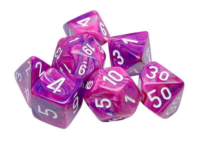 Chessex - Festive Polyhedral 7 Dice Set - Violet with White