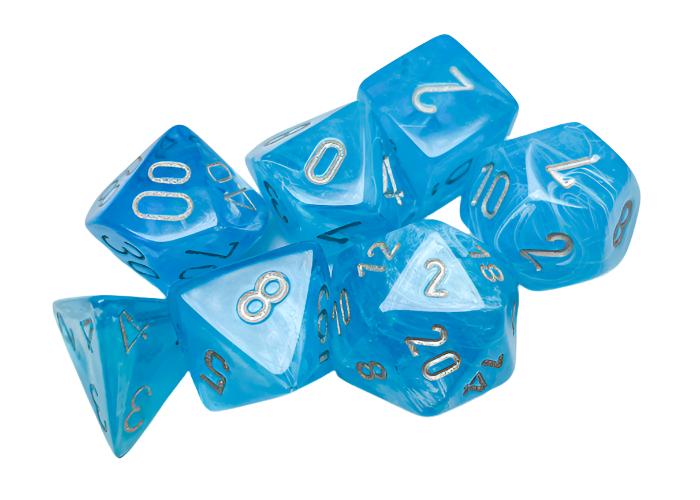 Chessex - Borealis Polyhedral 7 Dice Set - Luminary Sky Silver