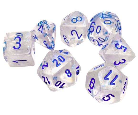 Chessex - Borealis Polyhedral 7 Dice Set - Luminary Icicle light blue