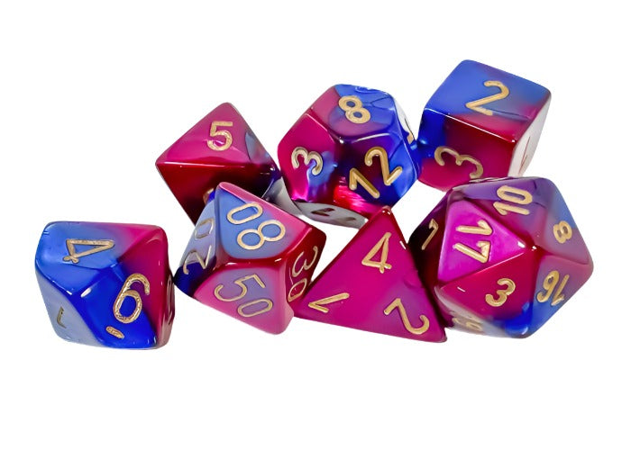 Chessex - Gemini Polyhedral 7 Dice Set - Blue-Purple with Gold