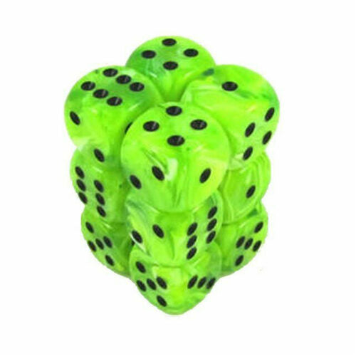 Chessex - Vortex 16mm D6 Dice Block - Bright Green with Black