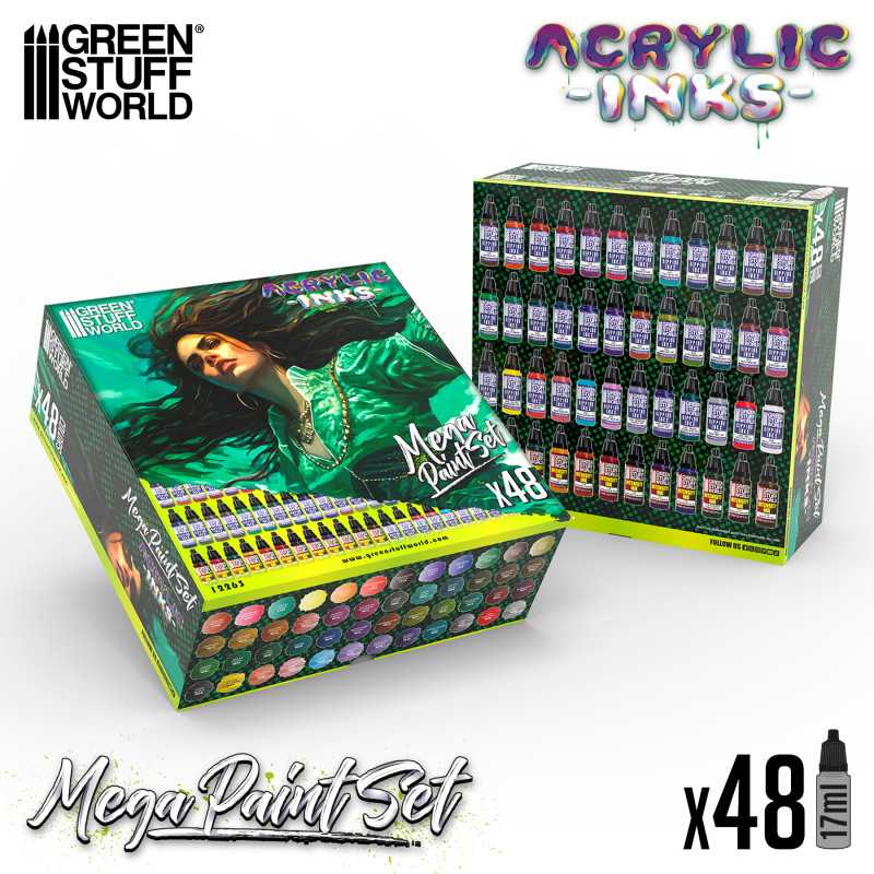 Green Stuff World Acrylic Dipping Ink Mega Paint Set - Loaded Dice