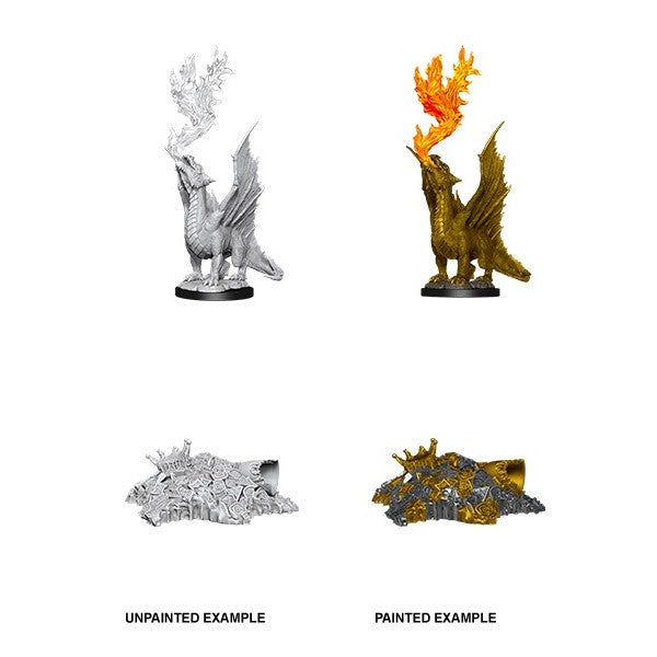 D&D Nolzurs Marvelous Miniatures: Gold Dragon Wyrmling & Small Treasure Pile - Wave 11 - 0