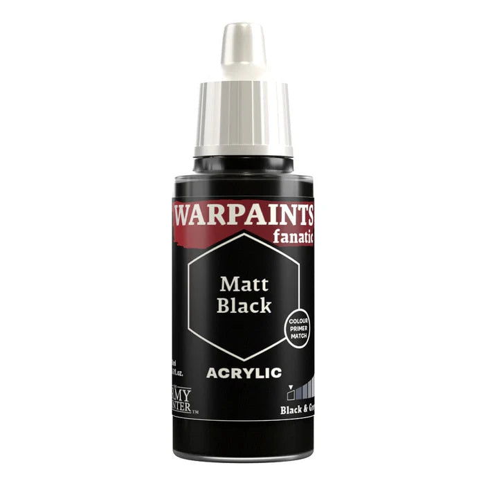 Army Painter Warpaints Fanatic: Matt Black 18ml - Loaded Dice