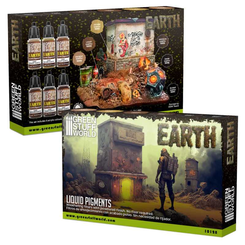 Green Stuff World Liquid Pigments Set - Earth - Loaded Dice