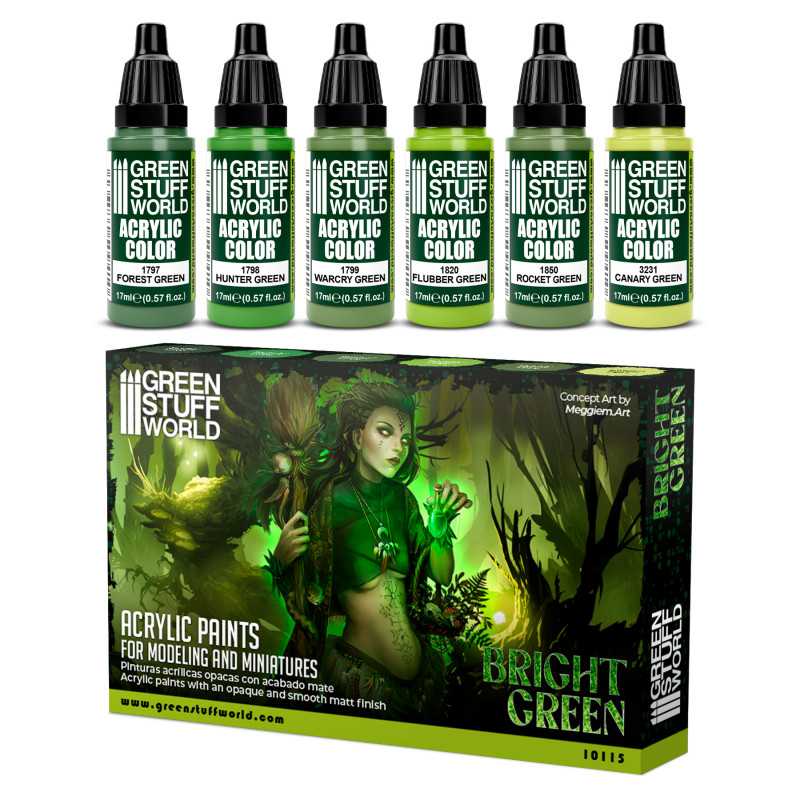 Green Stuff World Paint Set - Bright Green - Loaded Dice