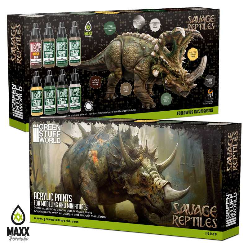 Green Stuff World Paint Set - Savage Reptiles - Loaded Dice Barry Vale of Glamorgan CF64 3HD