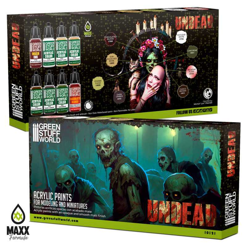 Green Stuff World Paint Set - Undead - Loaded Dice Barry Vale of Glamorgan CF64 3HD