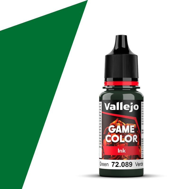 Vallejo Game Color Game Ink - Green (18ml) - Loaded Dice