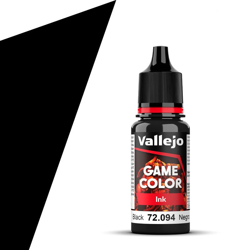 Vallejo Game Color Game Ink - Black (18ml) - Loaded Dice