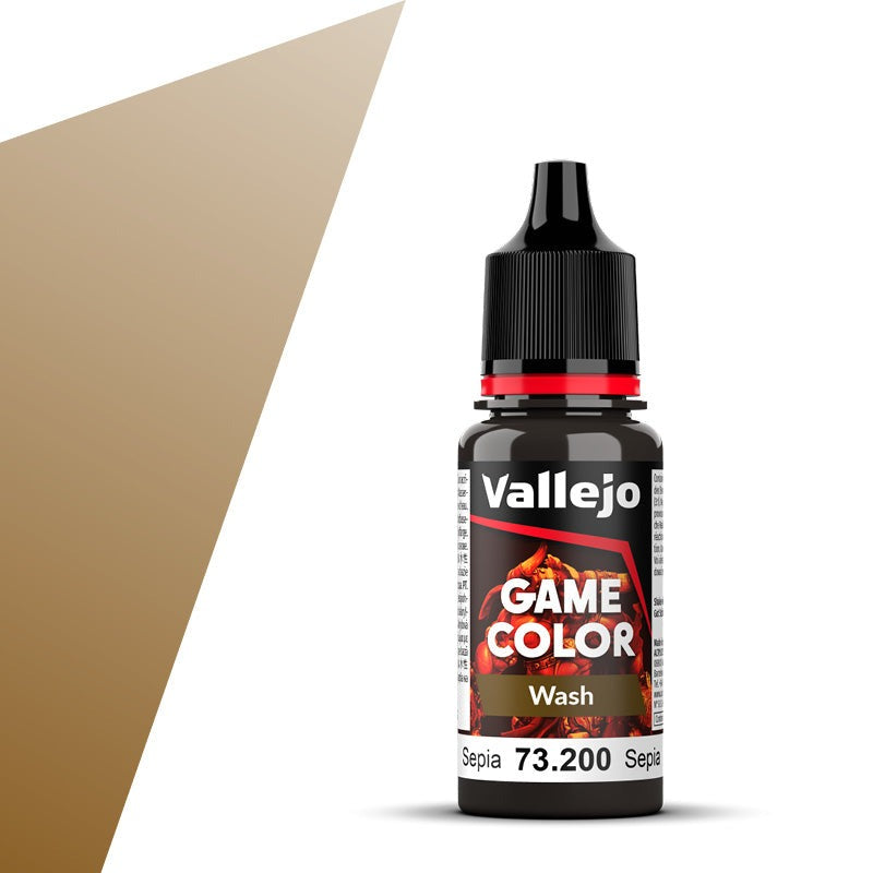 Vallejo Game Color Wash - Sepia (18ml) - Loaded Dice