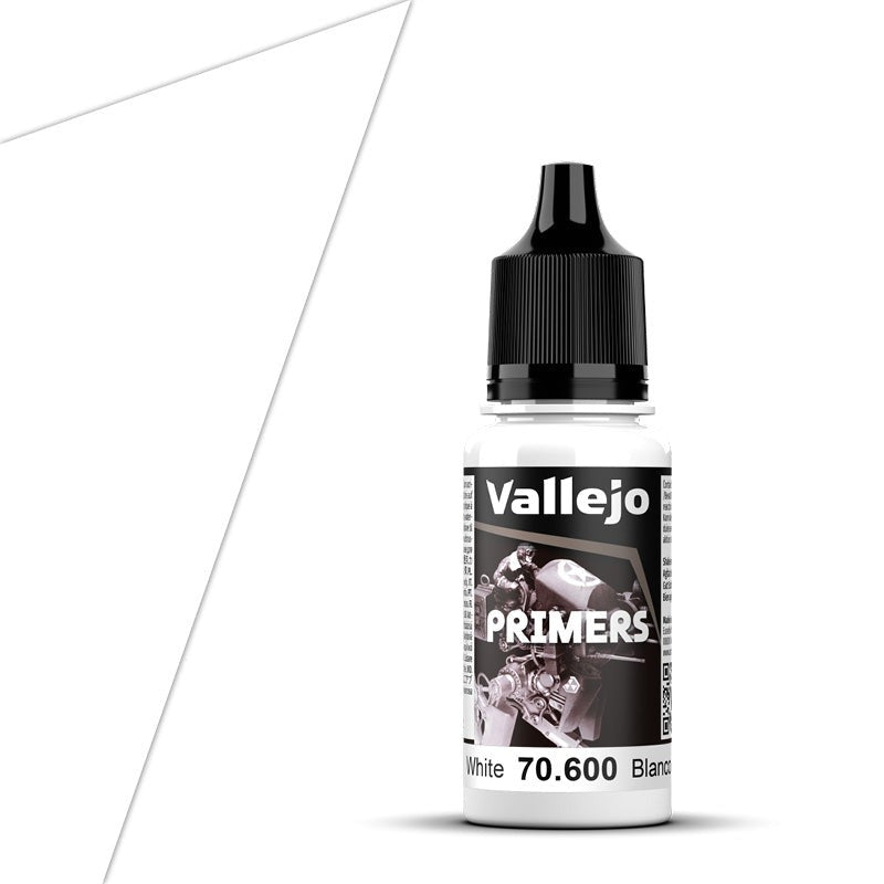 Vallejo Polyurethane Primer White  (18ml) - Loaded Dice