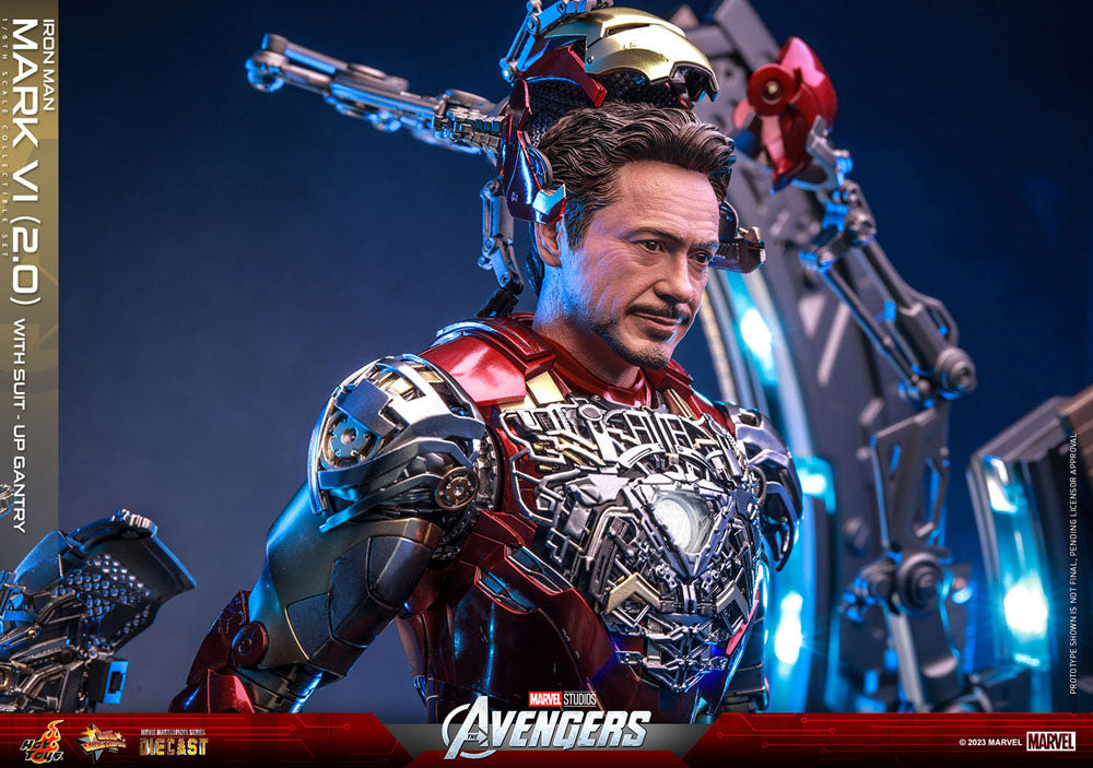 Hot Toys Marvel's The Avengers Movie Masterpiece Diecast Action Figure 1/6 Iron Man Mark VI (2.0) with Suit-Up Gantry 32cm - Releasing March 2024 - Loaded Dice Barry Vale of Glamorgan CF64 3HD