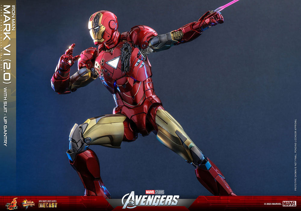 Hot Toys Marvel's The Avengers Movie Masterpiece Diecast Action Figure 1/6 Iron Man Mark VI (2.0) with Suit-Up Gantry 32cm - Releasing March 2024 - Loaded Dice Barry Vale of Glamorgan CF64 3HD