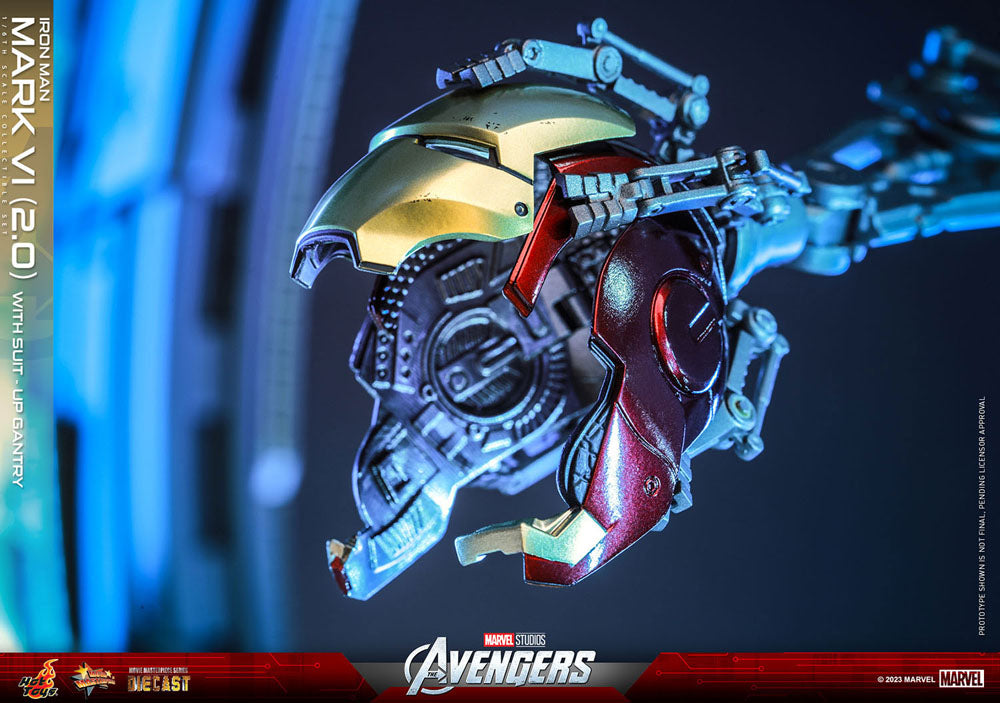 Hot Toys Marvel's The Avengers Movie Masterpiece Diecast Action Figure 1/6 Iron Man Mark VI (2.0) with Suit-Up Gantry 32cm - Releasing March 2024 - Loaded Dice Barry Vale of Glamorgan CF64 3HD