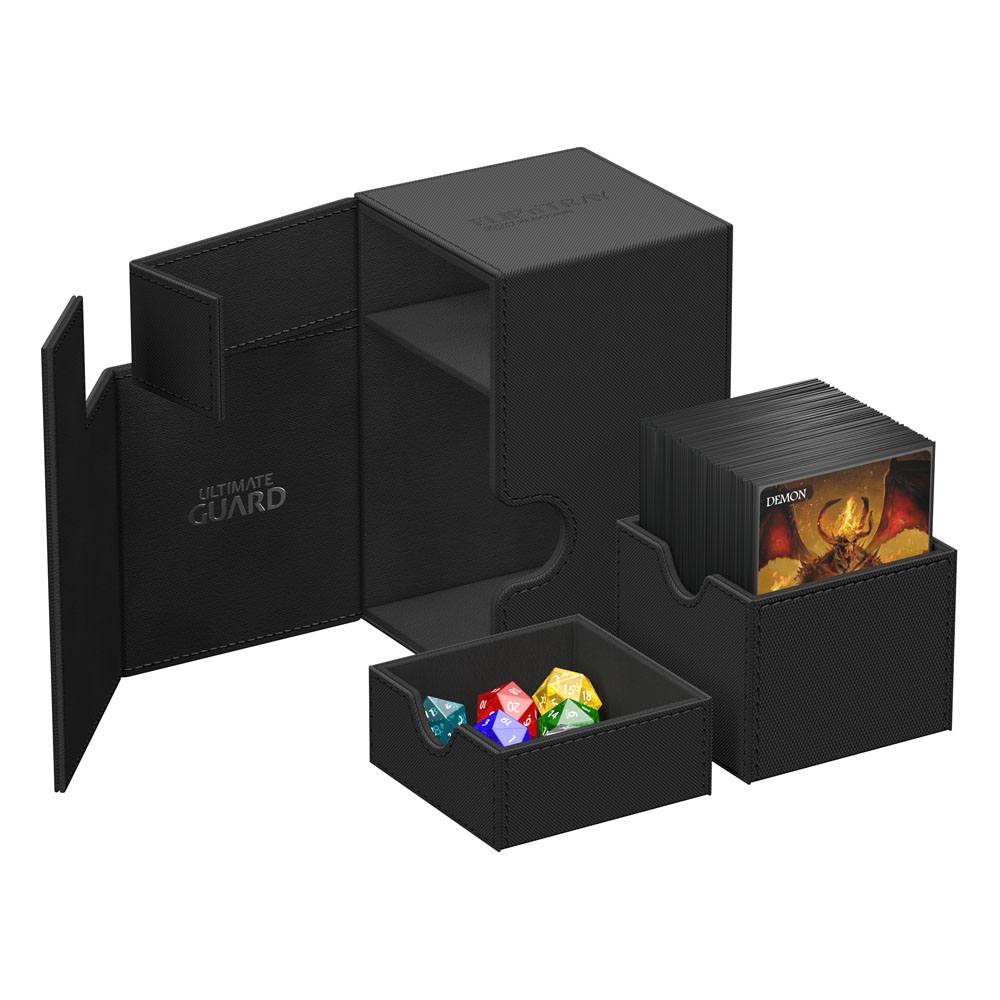 Ultimate Guard Flip`n`Tray 100+ XenoSkin Monocolor Black - Loaded Dice Barry Vale of Glamorgan CF64 3HD